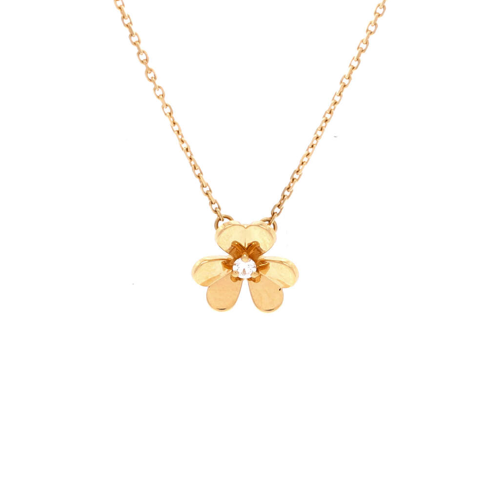 Van Cleef & Arpels Mini Frivole Pendant Necklace 18K Yellow Gold and Diamond